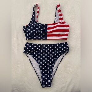 NWOT Pink Queen American Flag Bikini